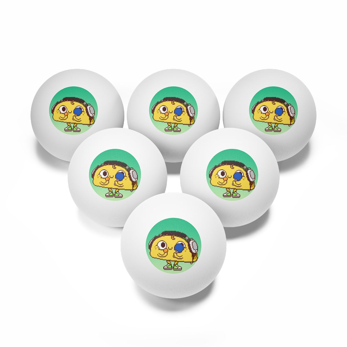 Table Tennis Taco Ping Pong Player Balls, 6 pcs