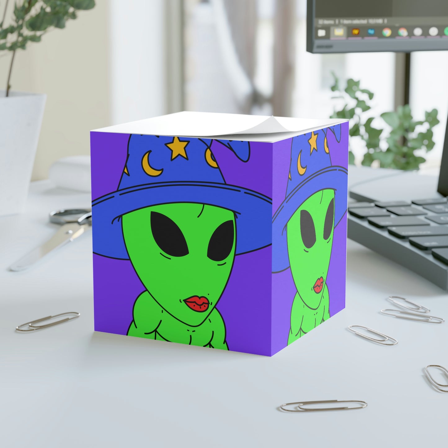 Bruja Mago Mágico Alien Nota Cubo