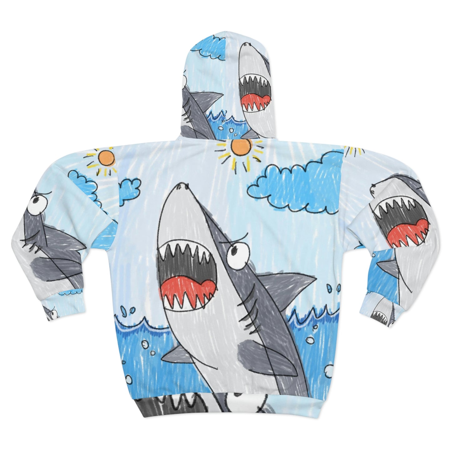 Shark Jaw Teeth Attack Ocean Sea Creature AOP Unisex Zip Hoodie