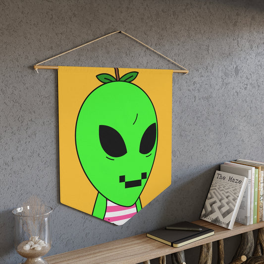 Digital Face Green Apple Head Visitor Pennant