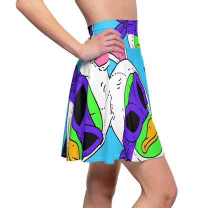 Easter Bunny Alien Visitor 751 Rabbit Women's Skater Skirt