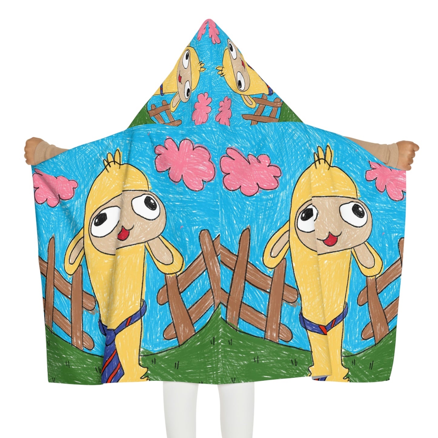 Llama Lovers: Heart and Animal Design Graphic Youth Hooded Towel