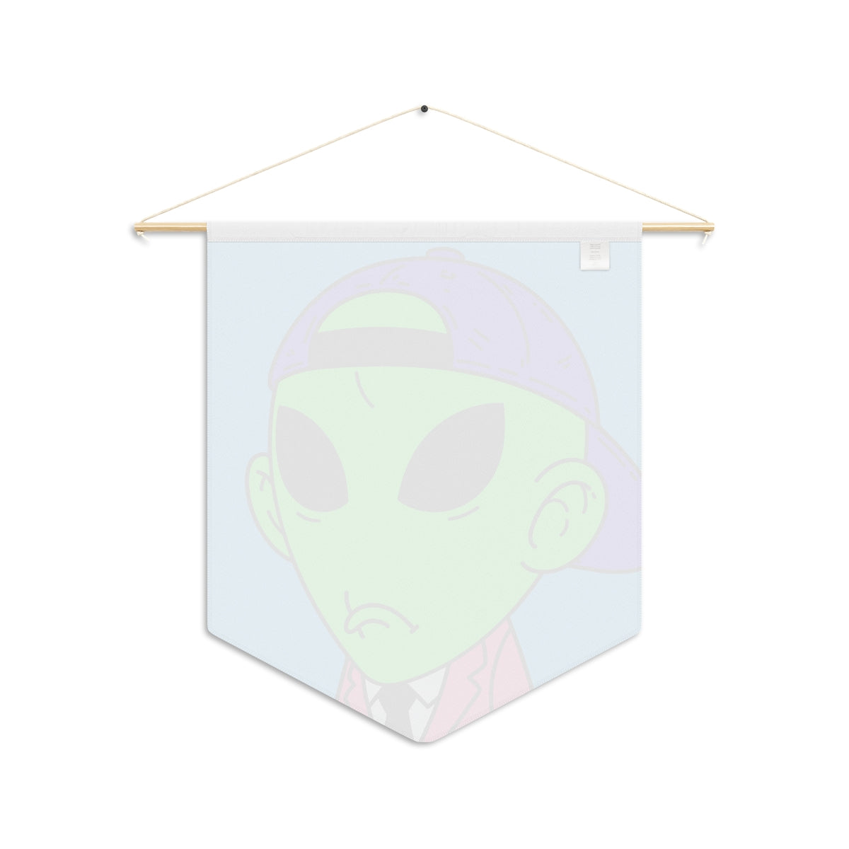 Pink Suit Small Ears Sad Face Purple Hat Green Visitor Pennant