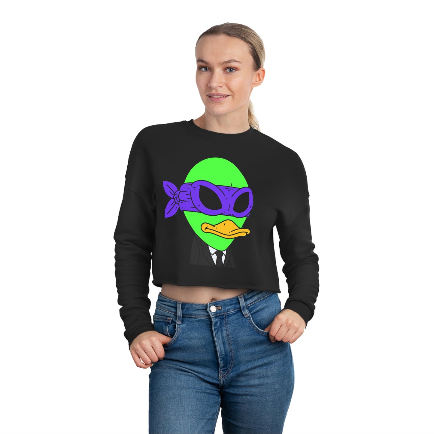 Alien Visitor 751 Women's Cropped Sweatshirt