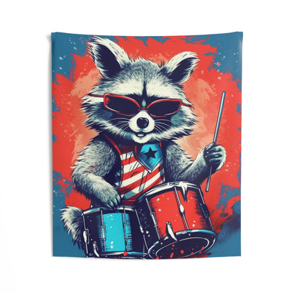 Raccoon Patriotic Rock Star USA Classic Style Indoor Wall Tapestries