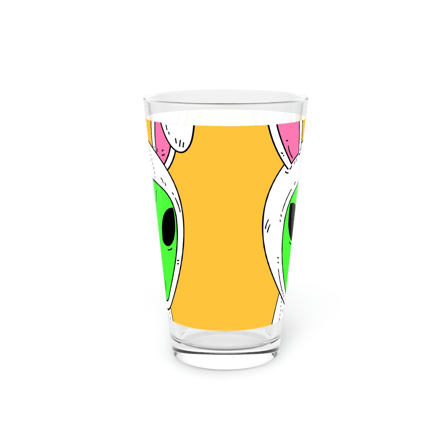 Bunny Easter Rabbit Alien Visitor Pint Glass, 16oz