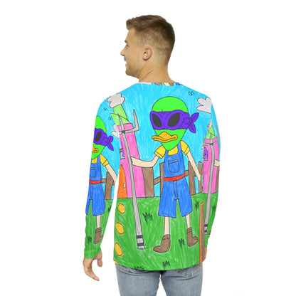 Farm Alien Visitor 751 Camisa AOP de manga larga para hombre 