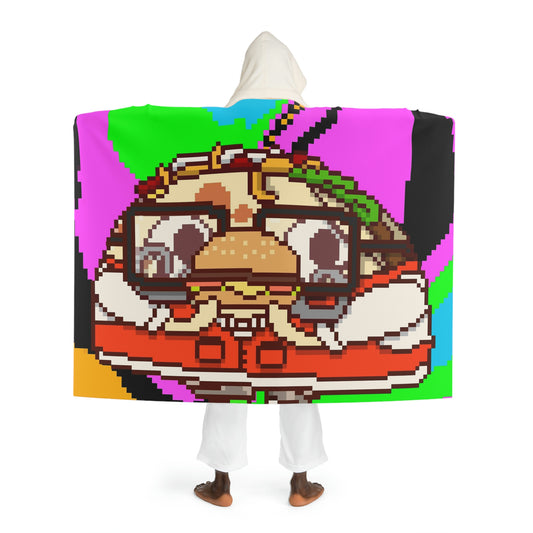 Burger Cooked Hungry Taco Hooded Sherpa Fleece Blanket