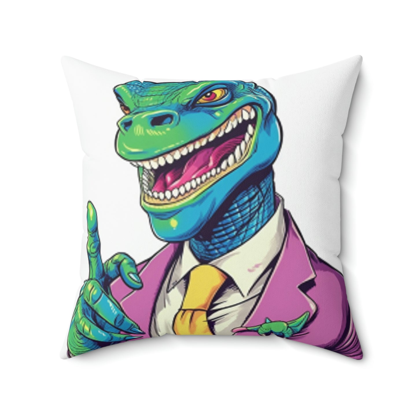 Business Dinosaur CEO Savy Spun Polyester Square Pillow