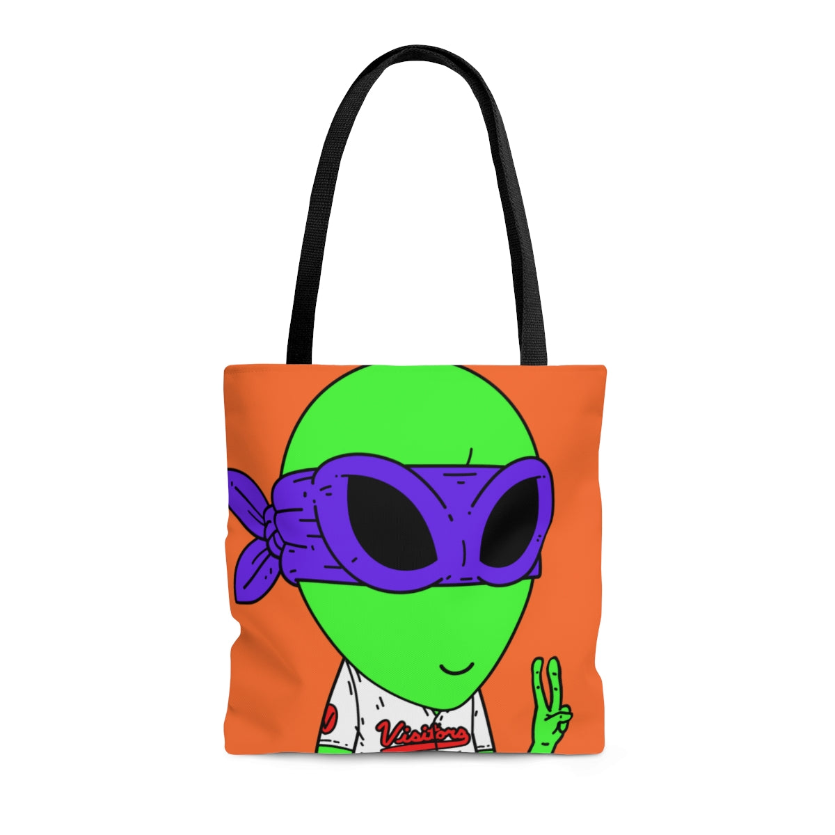Purple Ninja Peace Visitor Jersey Alien AOP Tote Bag