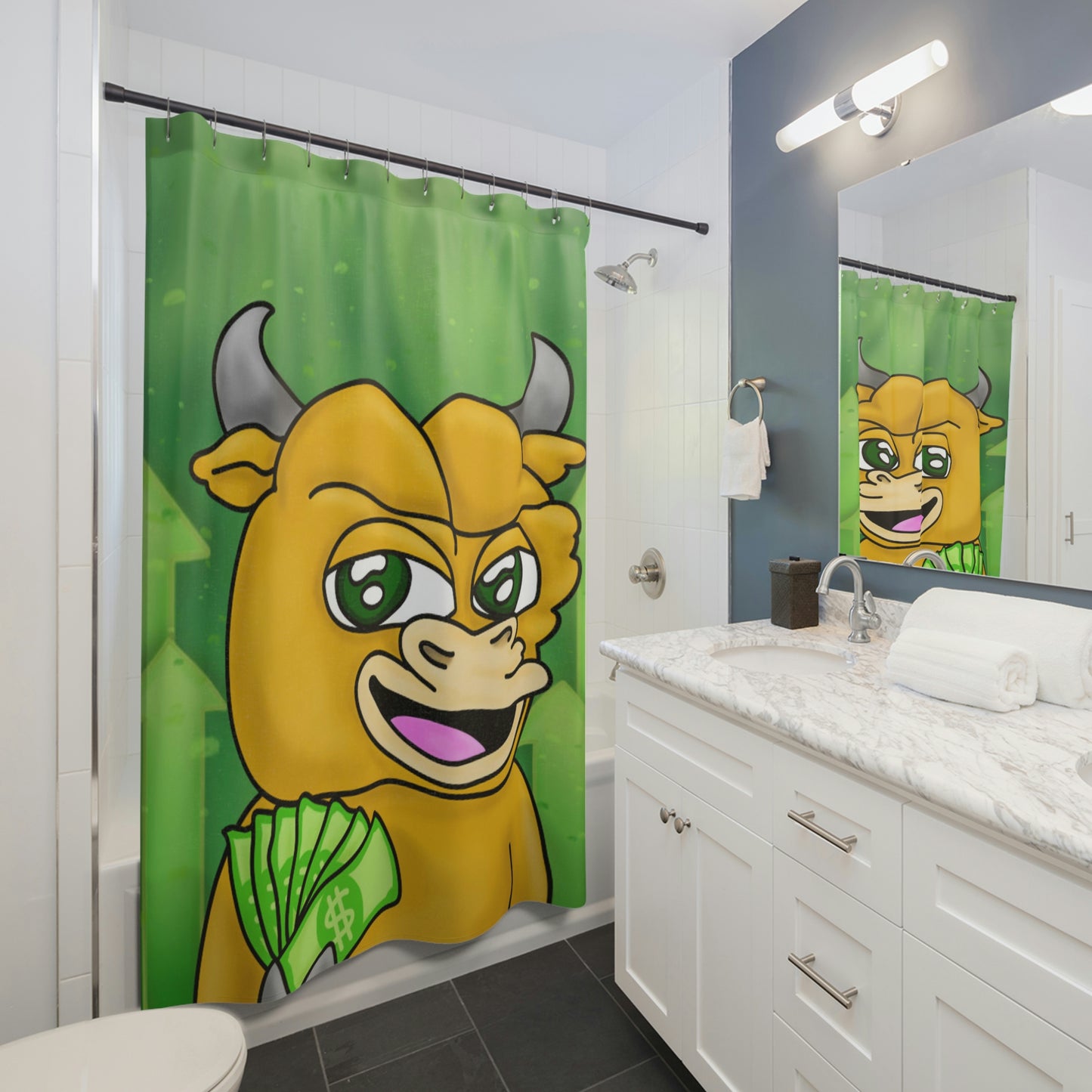 Bull Run Money Bear Market Graphic Shower Curtains