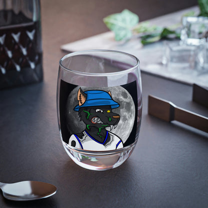 Full Moon Cyborg Werewolve Wolf Whiskey Glass