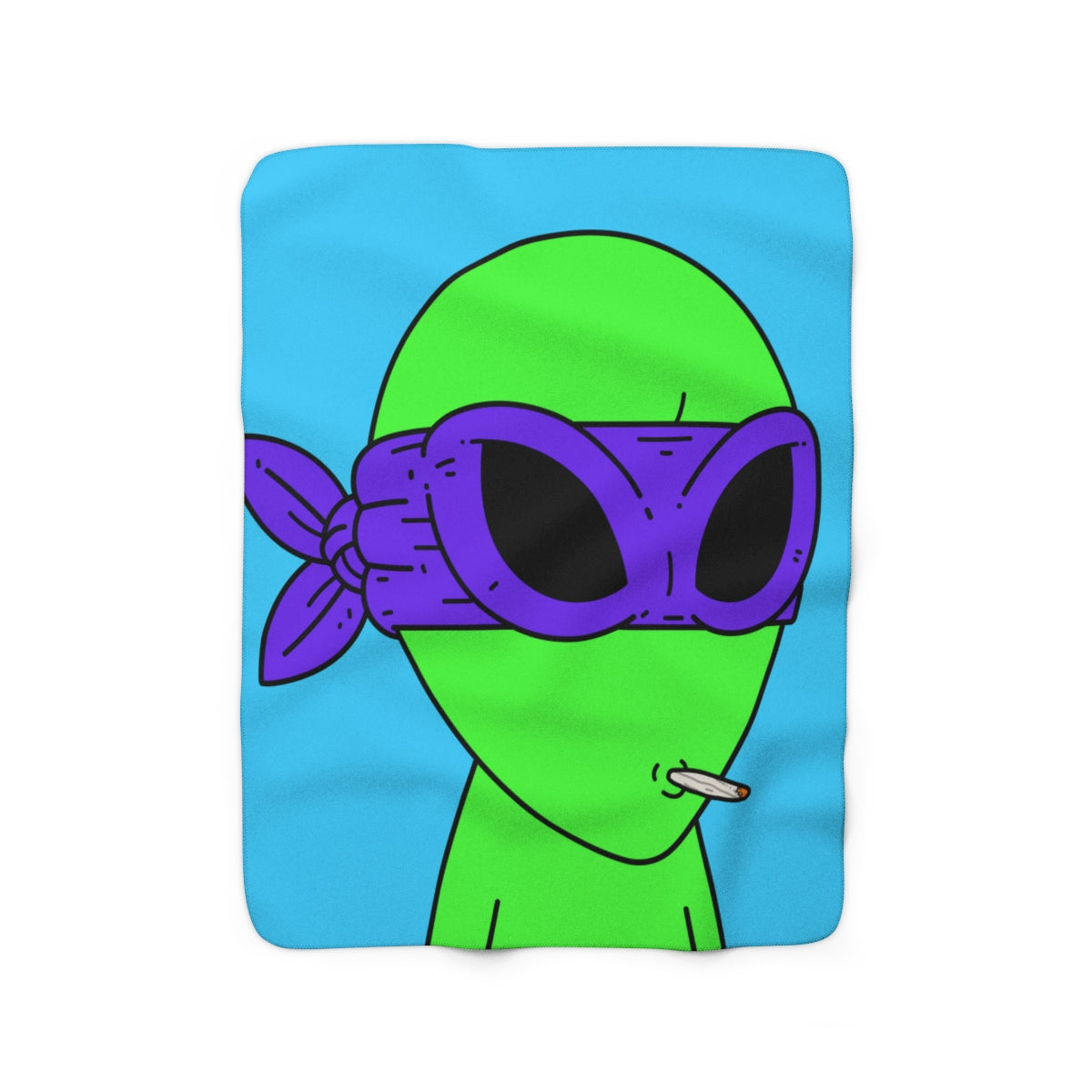 White Whistle Mouth Green Visitor Purple Ninja Mask Alien Sherpa Fleece Blanket