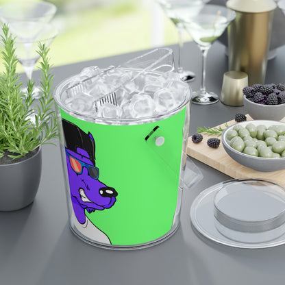 Cyborg Wolf Purple Fur Werewolve Ice Bucket with Tongs