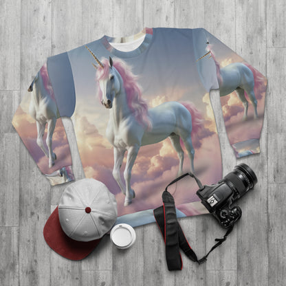 Unicorn &amp; Rainbow Artwork - Sudadera unisex con diseño pastel caprichoso (AOP)