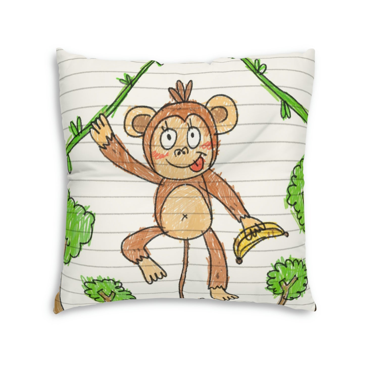 Graphic Monkey - Fun Zoo Clothing for Ape Lovers Tufted Floor Pillow, Square