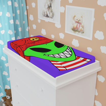 Alien Character Cartoon Big Smile Baby Changing Pad Cover