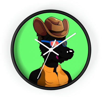 Cowgirl Wolf Cyborg Wolve Wall clock