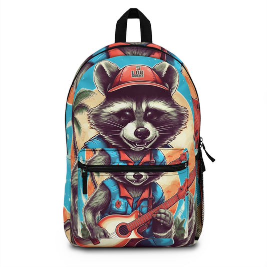 Ukulele Playing Raccoon - Furry Animal Music Island Art Backpack