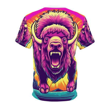 Buffalo American Bison Graphic USA Style Camiseta unisex cortada y cosida (AOP) 