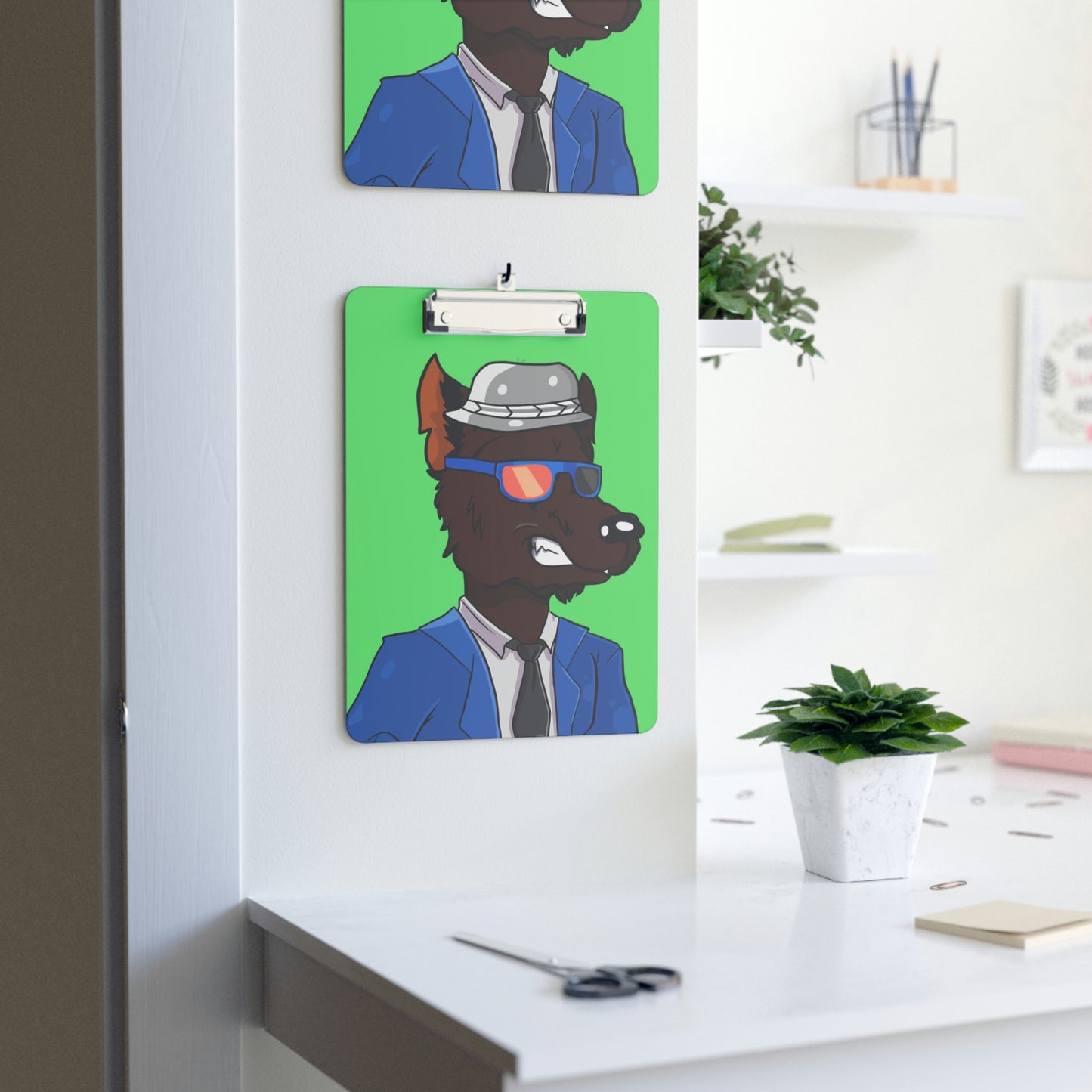 Business Agent Sales Wolf Werewolve Clipboard