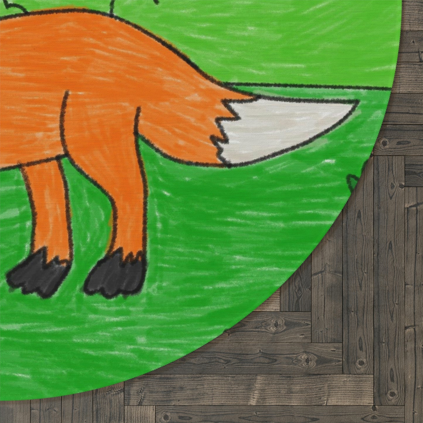 Fox Woodland Animal Foxy Round Rug