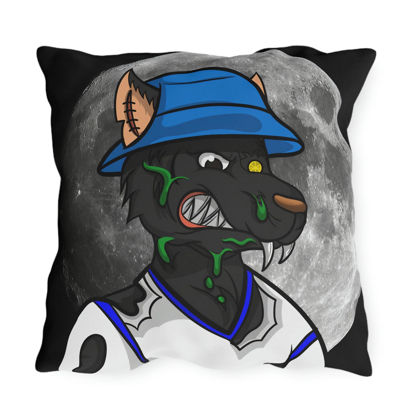 Werewolf Full Moon Cyborg Wolve Outdoor Pillows