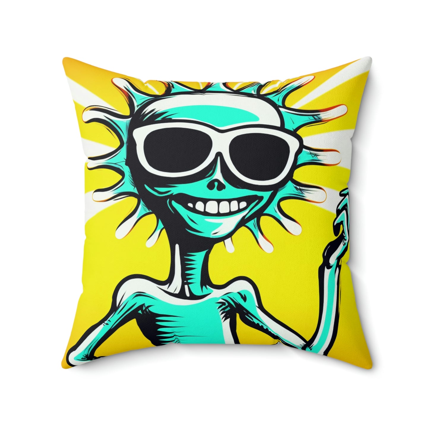 Chic Summer Extraterrestrial Anime Cartoon Spun Polyester Square Pillow