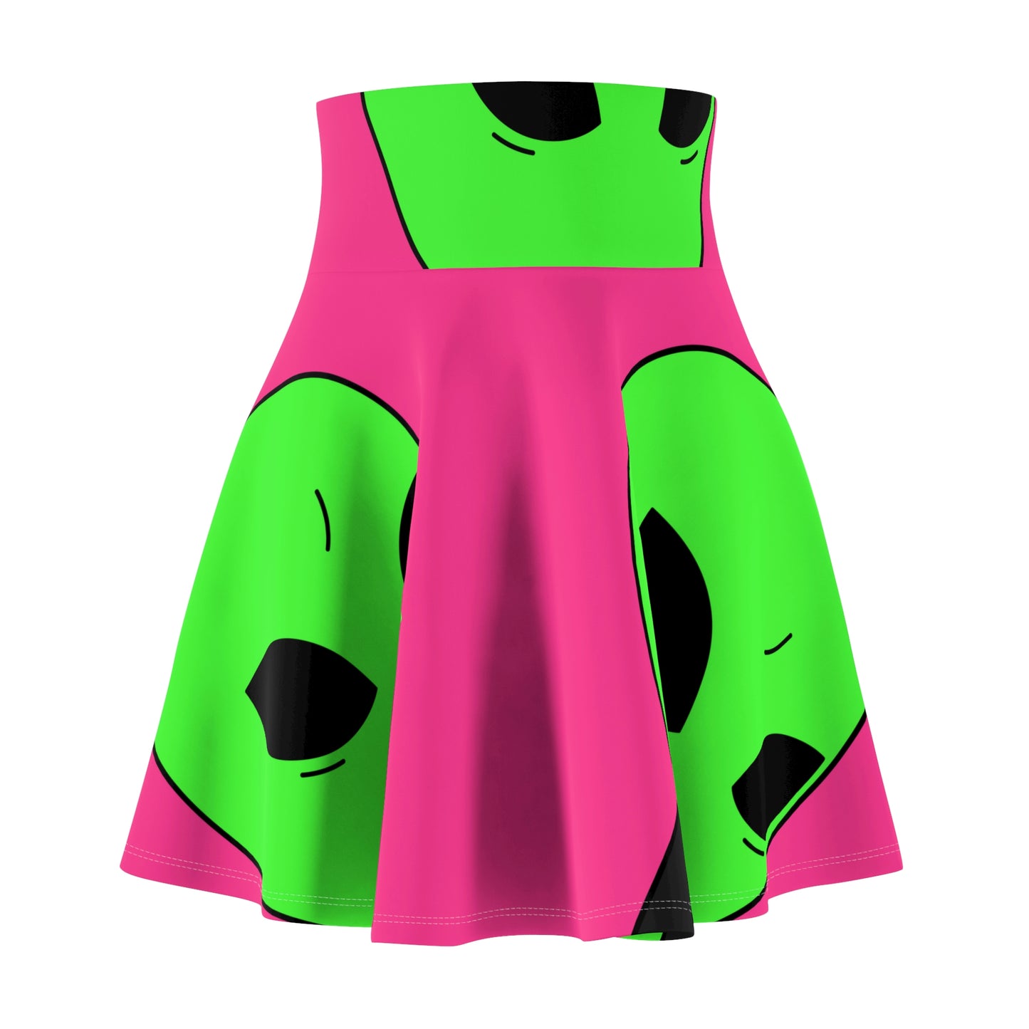 8 Ball Green Alien Lipstick Visitor Women's Skater Skirt