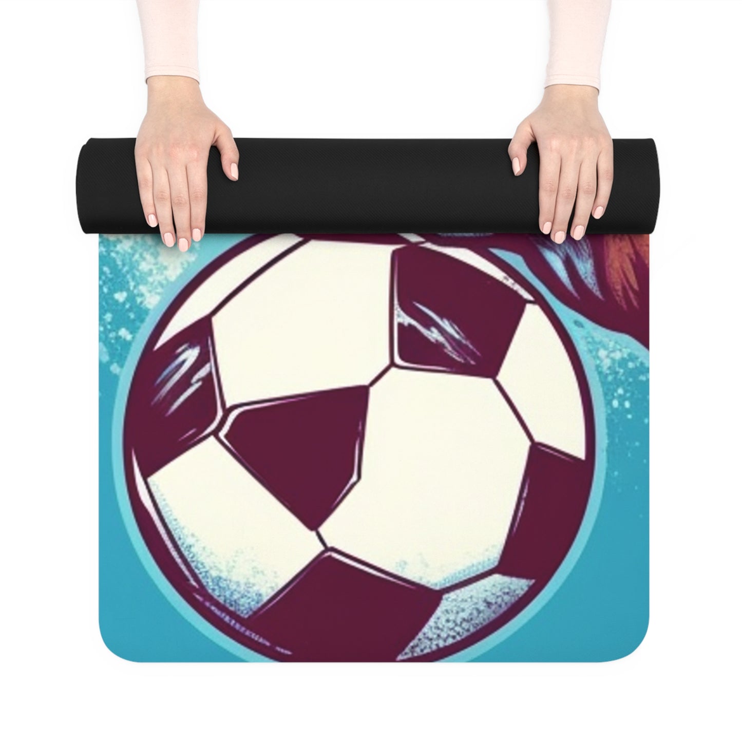 Soccer Fox - Sport Athlete Furry Animal Rubber Yoga Mat