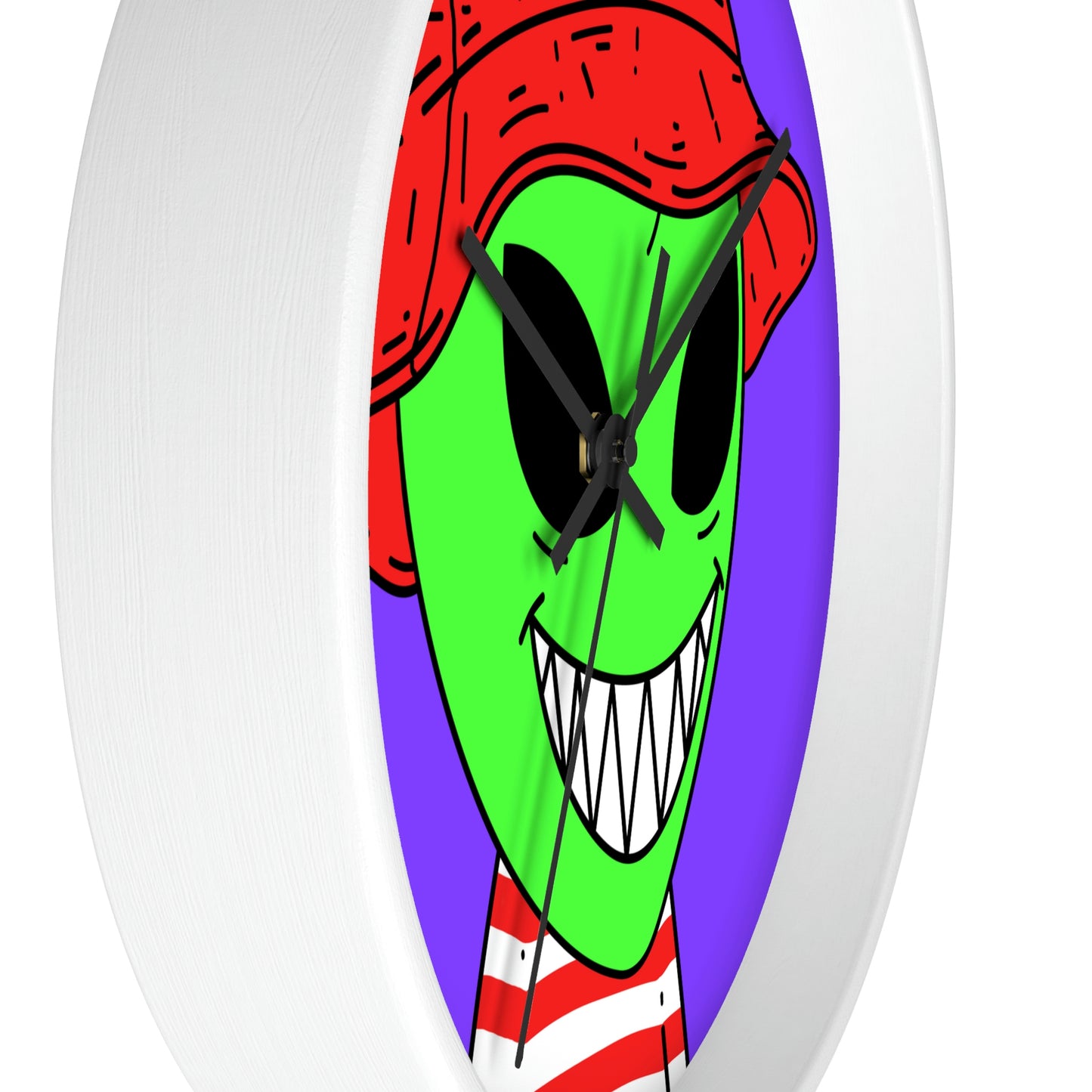 Alien Character Cartoon Big Smile Wall clock