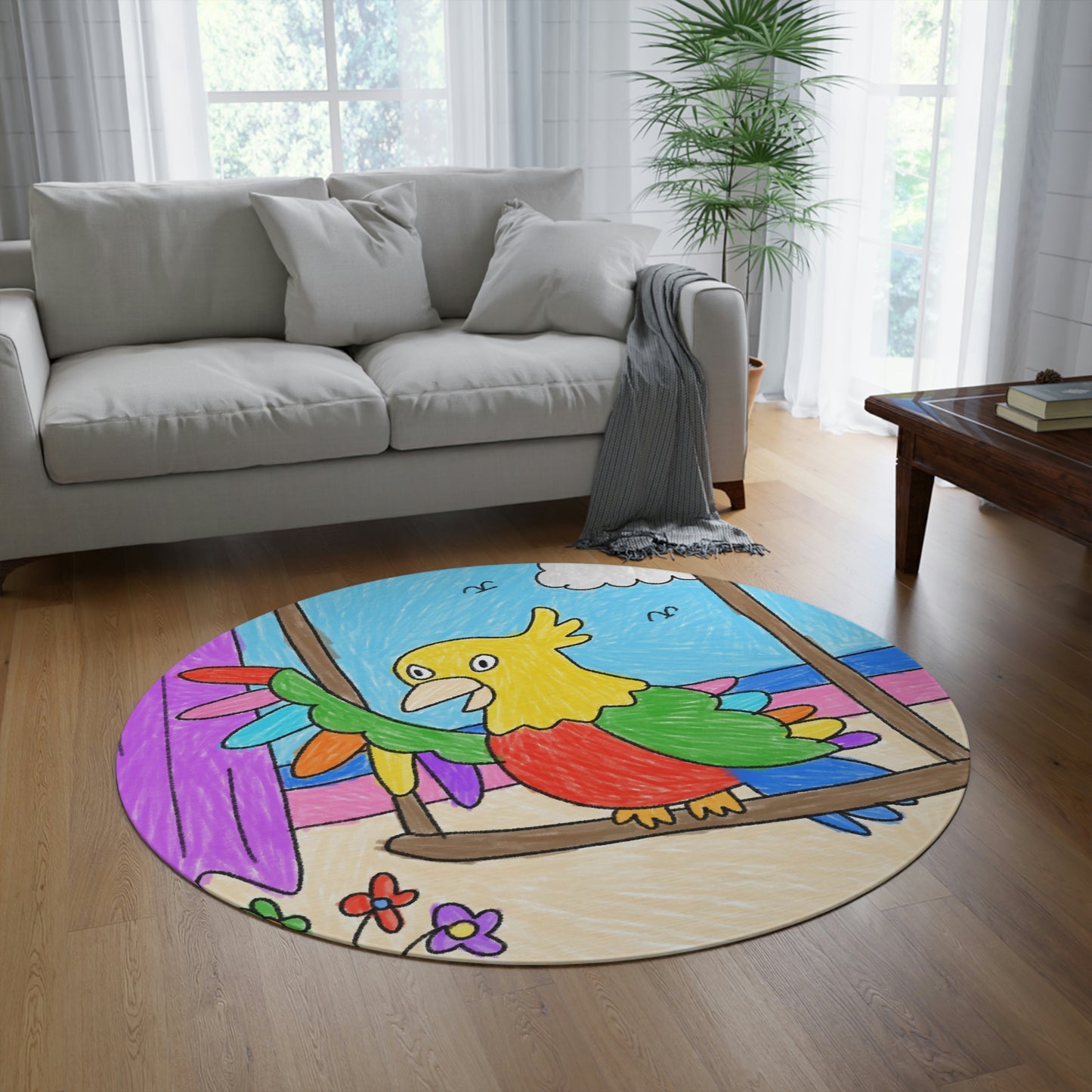 Animal Lover Parrot Perfect Gift for Parrot Owners Round Rug