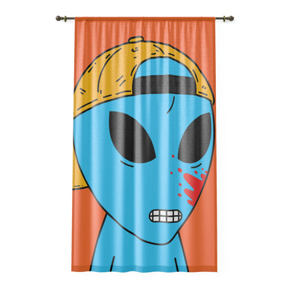 Alien Blue Blood Visitor Window Curtain