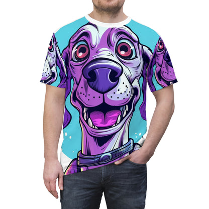 Alien Puppy Anime Comic Style Unisex Cut & Sew Tee (AOP)