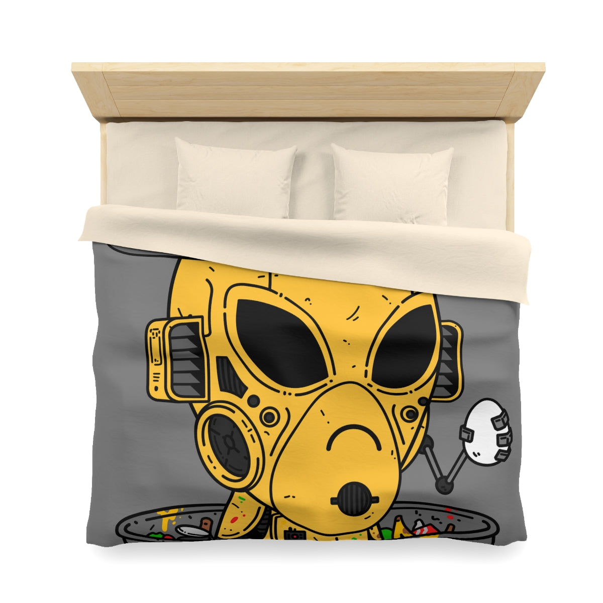 Trashcan Art Egg Blindado Amarillo Futuro Alien Cyborg Máquina Visitante Funda Nórdica De Microfibra