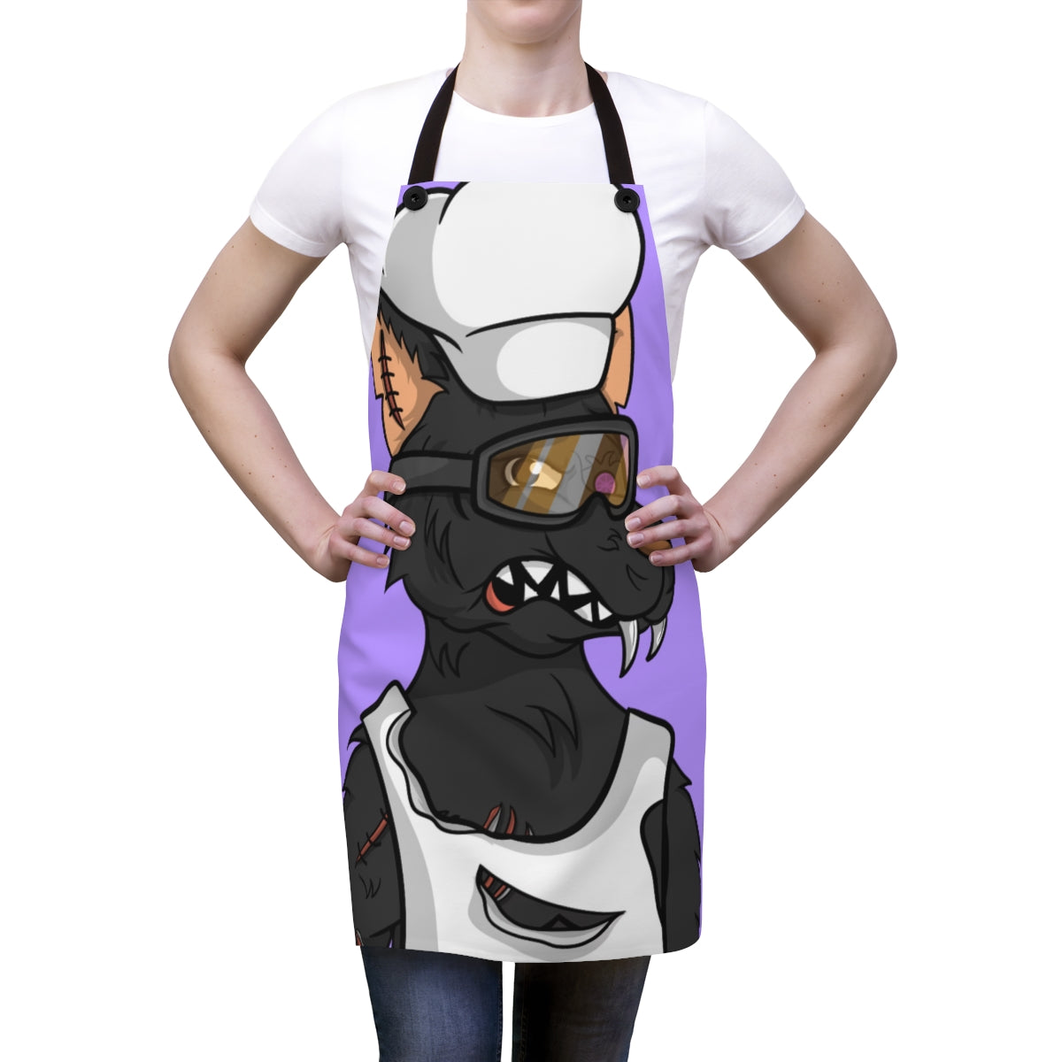 Chef Hat Cooking Wolf Muscle Shirt Ski Goggles Black Fur Cyborg Apron