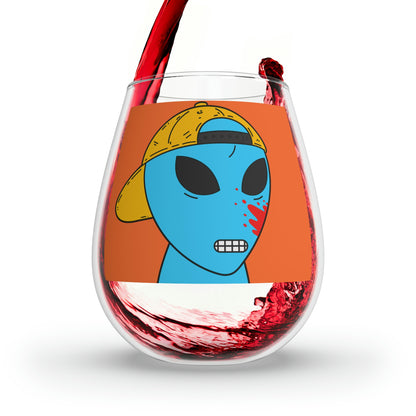 Alien Blue Blood Visitor Stemless Wine Glass, 11.75oz