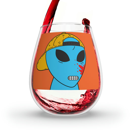 Alien Blue Blood Visitor Stemless Wine Glass, 11.75oz