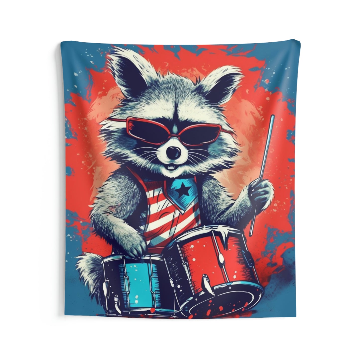 Raccoon Patriotic Rock Star USA Classic Style Indoor Wall Tapestries