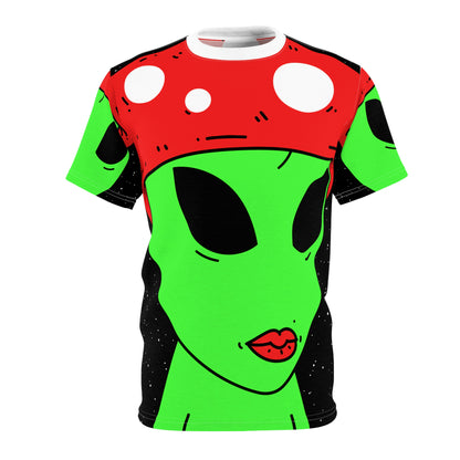 Alien Mushroom Galactic Star Space Unisex AOP Cut & Sew Tee