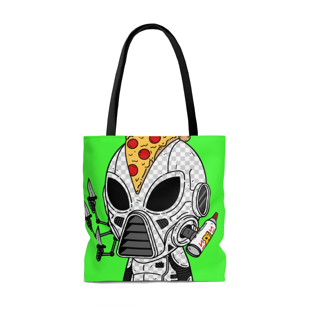 Knive Peppe Pizza Viz Wiz Armored White Future Alien Cyborg Machine Visitor AOP Tote Bag