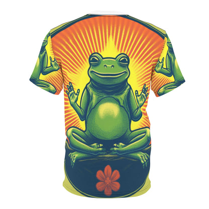 Yoga Frog Namaste Amphibian Relax Graphic Unisex Cut & Sew Tee (AOP)