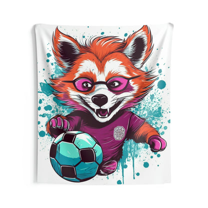 Red Panda Soccer Sport Athlete Graphic Indoor Wall Tapestries