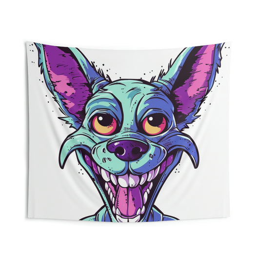 Alien Canine Dog Vintage Animation Design Indoor Wall Tapestries