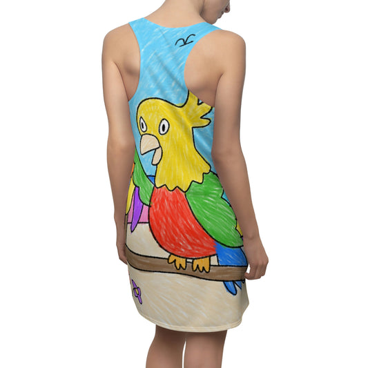 Animal Lover Parrot Perfect Gift for Parrot Owners Women's Cut & Sew Racerback Dress