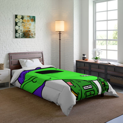 Green Military Army Jacket pointy ear Visitor Alien Bed Comforter