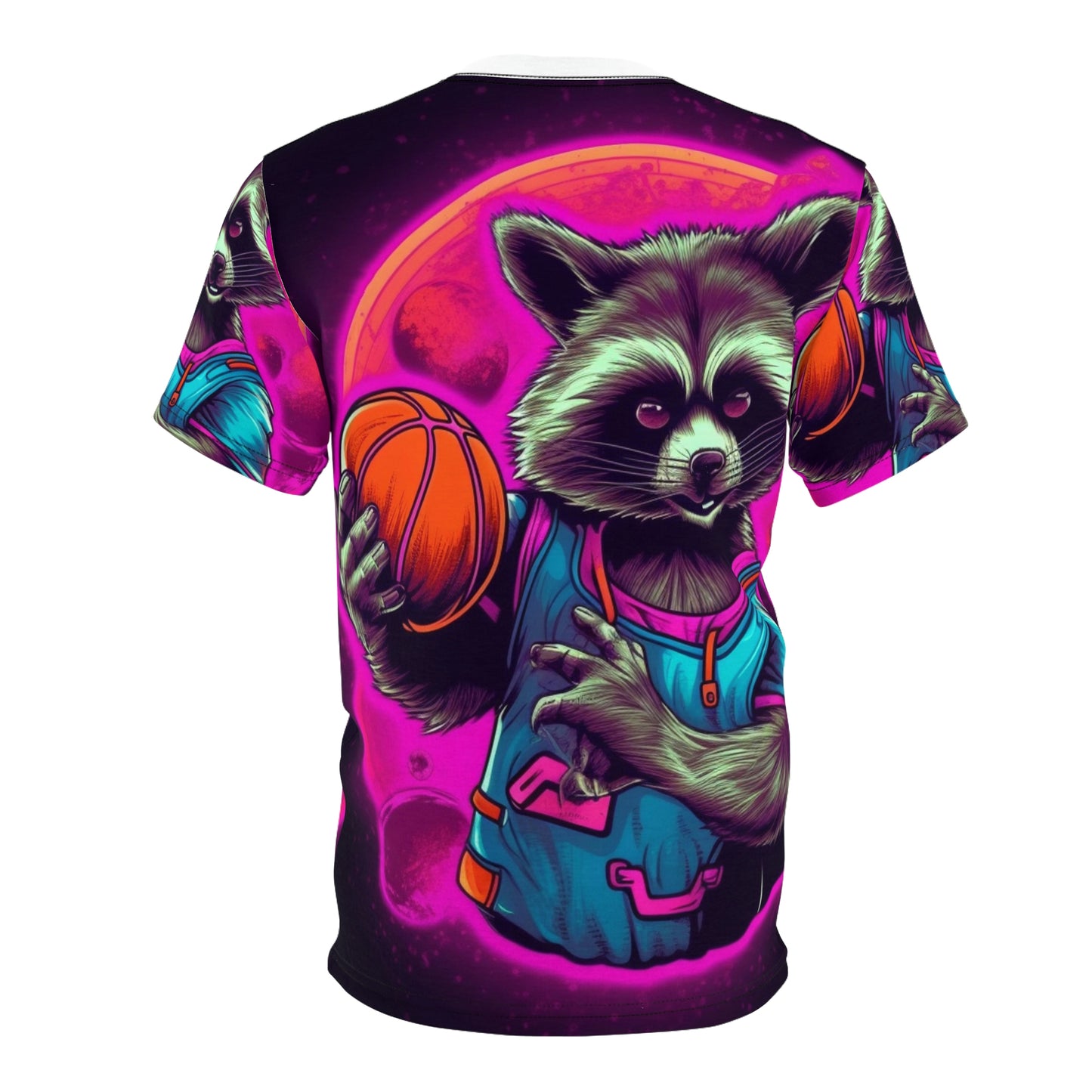 Basketball Raccoon Sport Player Athletic Animal Style Unisex Cut & Sew Tee (AOP)