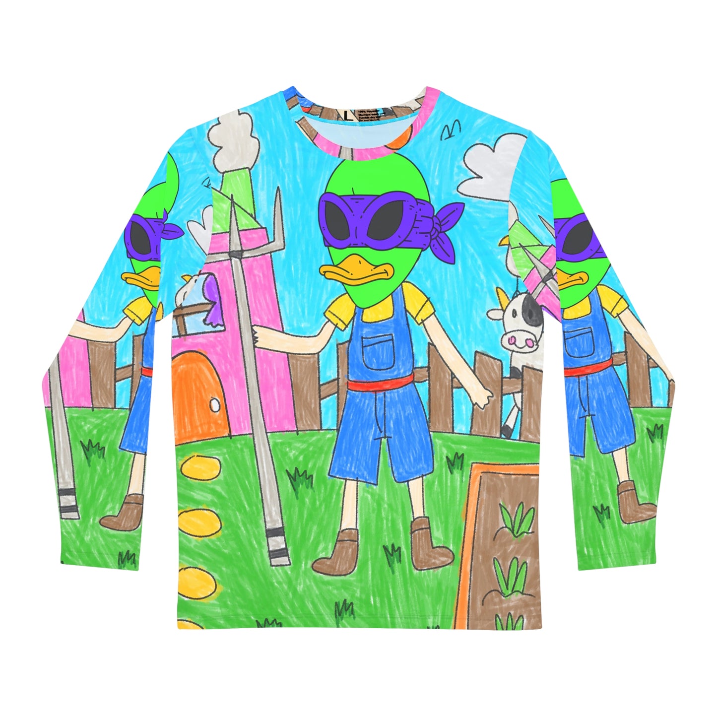 Farm Alien Visitor 751 Camisa AOP de manga larga para hombre 