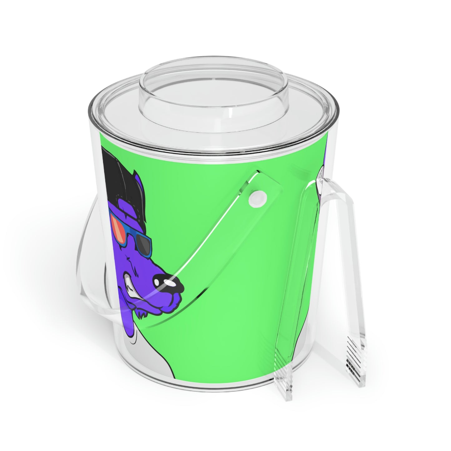 Cyborg Wolf Purple Fur Werewolve Ice Bucket with Tongs