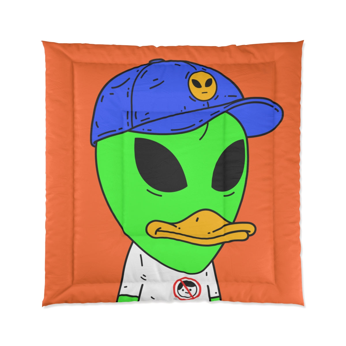 Anti Human Duck Visitor Green Alien Bed Comforter